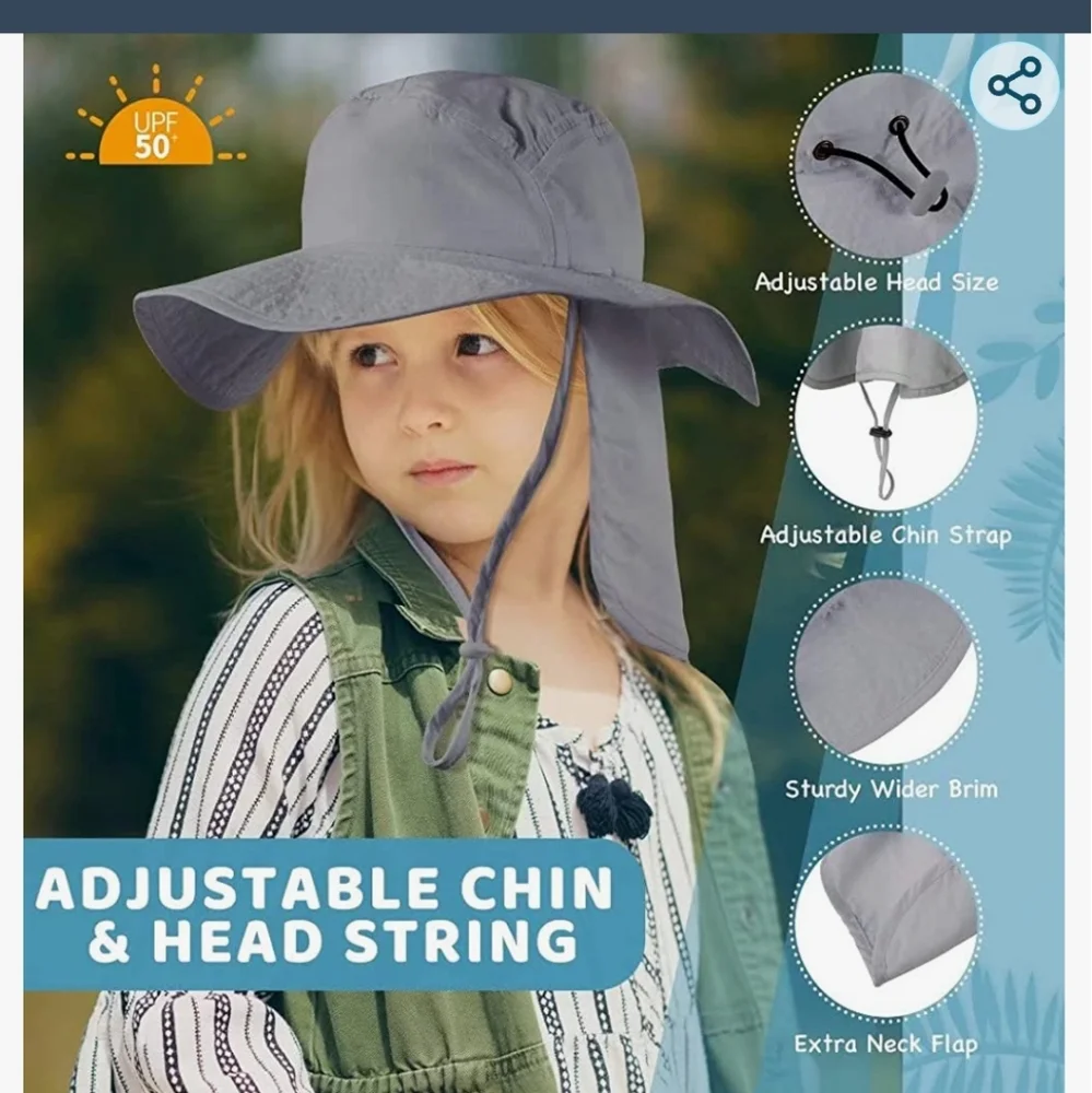 Baby toddler fishing Sun hat. Kids UPF 50+ with brim sun protection with…